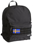 Mil-Tec Svart daypack ryggsäck med MOLLE - Sverige patch