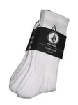 BNWT VOLCOM   Full Stone Mens  Sports Ribbed Crew Socks White  8 - 11  3 Pairs