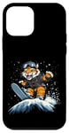 Coque pour iPhone 12 mini Animaux en snowboard- Tiger on a Snowboard Snowboarding