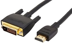 Amazon Basics Câble adaptateur HDMI-A vers DVI, Bidirectionnel 1080P, Plaqué or, 0.9 m, lot de 10, Noir