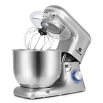 7L Stand Mixer Stainless Bowl Cake Mixer Electric 6 Speed Settings Food Mixer Machine Kitchen Mixer for Baking with Dough Hook, Whisk,Beater, Splash Guard Silver