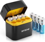 BATZONE AA Rechargeable Lithium Batteries with Battery Charger, 8 Pack 3000mWh 