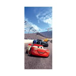 Ag Art - Poster Porte Cars Flash McQueen Cruz Ramirez et Jackson Storm en piste de Disney intisse 90 x 202 cm