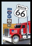 Empire 538703 Route 66 Truck Miroir imprimé avec Cadre en Plastique façon Bois 20 x 30 cm