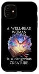 Coque pour iPhone 11 A Well Read Woman is a Dangerous Creature Floral Book Reader