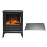 Dimplex Bari Freestanding Optiflame Electric Stove With Hearth Pad Bundle