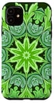 iPhone 11 Ailanthus Leaves Pattern Design Cut Out Lime And Tea Case