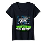 Womens Family's Unpaid Tech Support Computer Programmer Code IT Guy V-Neck T-Shirt