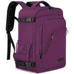 Sac à Dos Voyage Cabine Avion 40x20x25 pour Ryanair 20L Bagage à Main Bagage Sous Siège Cabine Valise Cabine Sac à Dos Ordinateur Portable 14 Pouces Homme Imperméable avec USB Charging Port,Violet