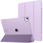 MoKo Coque pour iPad Air 13 Pouces M2 2024 / iPad Pro 12,9 (6e/5e Gén 2022/2021), Étui Intelligent Dos Translucide Givré en PC Dur, Support Touch ID et Apple Pencil Pro/2e/USB-C, Taro Violet