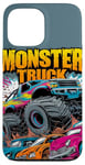 iPhone 13 Pro Max Monster Truck Crushing Cars Art for Monster Truck Lovers Case