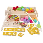 Wisplye Jeu Montessori Enfants 3 4 5 Ans, Jouet Motricité Fine Éducatif en Bois, Early Education Sticks Perles Mains Brain Training Mathematics, Apprendre Les Couleurs, Cadeau Noel Fille Garçon