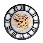 CIAL LAMA Horloge Murale avec mécanisme métallique doré 50 cm