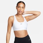 Nike Sports-bh Swoosh Light Support - Hvit/sort Dame, størrelse XX-Small