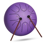 INMAKER Steel Tongue Drum 8 Note 6 Inch C-Key Steel Drum Percussion Instrument with Drum Sticks Music Book for Adult Kid Musical Education Yoga…