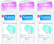 Sanex Dermo Invisible 24H Deodorant Stick, 65ml x 3