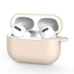 Coque de Protection en Silicone pour AirPods Pro [LED Avant] [Charge sans Fil] (Oreilles sans Mousqueton, Couleur Fine)