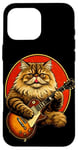 iPhone 16 Pro Max Cat playing guitar vintage old school Rock Fan cat Lover Case