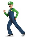 Official Kids Nintendo Super Mario Brothers Luigi Classic Costume w/Hat & Tash