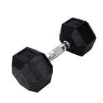 Ab. Hexagonal Dumbbell of 15kg (33LB) Includes 1 * 15Kg (33LB) | Black | Material : Iron with Rubber Coat | Exercise, Fitness and Strength Training Weights at Home/Gym for Women and Men