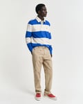 GANT - Straight fit brodert chinos til herre dark khaki