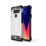 LG V40 ThinQ heavy duty rosoinen hybrid suojakotelo - Hopea Hopea/Harmaa