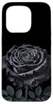 Coque pour iPhone 15 Pro Rose noire gothique pour fille - Pour la Saint-Valentin, Halloween