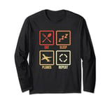 Eat Sleep Planes Repeat Plane Spotter Long Sleeve T-Shirt