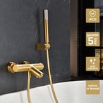 Mitigeur de Baignoire et Douche Thermostatique anti-calcaire Or Brossé imex genova BDG053-4OC