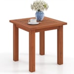 GIANTEX Table de Jardin Extérieure en Bois- Table d’Appoint Carré- pour Cour/ Terrasse/Piscine/Salon- 45 x 45 x 43 cm- Naturel