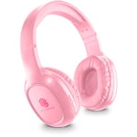 Music Sound | Casque Bluetooth Basic | Casque Bluetooth Supra-auriculaire avec Bandeau Extensible - Autonomie 14h - Recharge 2h - Voyant LED et entrée AUX - Couleur Rose