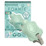 Foamie Shampoing et gel douche 2 en 1 pour enfants - Pour garçon - Avec huile d'avocat bio pour une meilleure maniabilité, doux pour la peau et les cheveux - 100% végétalien, sans plastique, 80 g