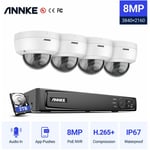 Kit Caméra de Surveillance Exterieure 4K 4×8MP Vision Nocturne Détection Mouvement Accès Distanc Kit de Vidéosurveillance PoE nvr 2TB - Annke