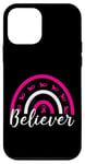 iPhone 12 mini Pink Ribbon Support BELIEVER Breast Cancer Awareness Women Case