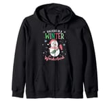 Walking In A Winter Wonderland Snowman Funny Ugly Christmas Zip Hoodie