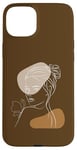 iPhone 15 Plus Line Art Abstract Minimalist of Women Beauty Silhouette Case