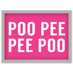 Funny Toilet Wall Art Poo Poo Pee Pee Bathroom Sign Decor Artwork Framed Wall Art Print A4