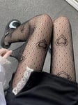 Pari Naisten Lolita Heart Dots Print Mesh Sukkahousut Musta Seksikkäät Nylon Verkkosukkahousut Naisten Kesälegging Sukkahousut·Musta·yksi koko