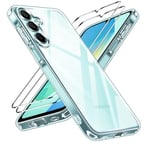 ivoler Anti-Jaunissement HD Clair Coque pour Samsung Galaxy A16 4G / A16 5G avec 2 Pièces Verre Trempé, [Protection Militaire] Transparente Étui de Protection Antichoc Mince Bumper Housse