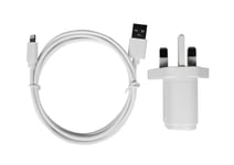 2.4mp Mains USB-A Charger With Apple iPhone Charging Cable - White 8369688 N