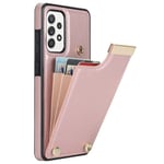 Samsung Galaxy A52 4G Cover med kortholder - rosa guld