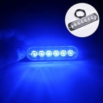 6LED bil blixtljus varningsljus Grill Blinkande haveri Emergenc Blue