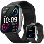 Tensky Montre Connectée Homme Femme[Alexa & Appel Bluetooth] 1,8" HD Smartwatch SpO2/Sommeil/Fréquence Cardiaque, Montre Intelligente Homme Etanche IP68,100+ Modes Sportifs pour iOS, Android-Noir