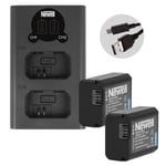 Newell 2x Sony NP-FW50 Battery And Dual Charger Xtra Power Set XL