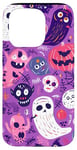 Coque pour iPhone 15 Pro Violet Pop Art Géométrique Mignon Fantôme Spooky Pastel Goth Rétro