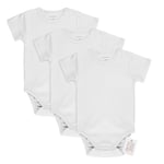 LaLoona Body Bebe Manches Courtes Été - Lot de 3 x Bodies Bébé Garcon et Fille 100% Coton, avec Boutons Pression, Testé Oeko-Tex 100 -