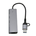 USB-keskitin 5Gbps nopea tallennuskortti Muistikortinlukija USB 3.0 -jakaja puhelimelle PC Kannettava tulostin Näppäimistö Hiiri