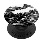 Deep Ocean Monochrome Cool Nature Sea Waves Ocean Lover Gift PopSockets Support et Grip pour Smartphones et Tablettes