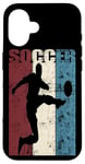 Coque pour iPhone 16 Ballon de football vintage effet vieilli