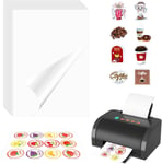 50 Feuilles Papier Autocollant Imprimante A4, Vinyle Papier Stickers Imprimante Auto-Adhésif, Papier Film Autocollant Imperméable, Compatible Avec Imprimante Jet D'Encre Imprimantes Laser